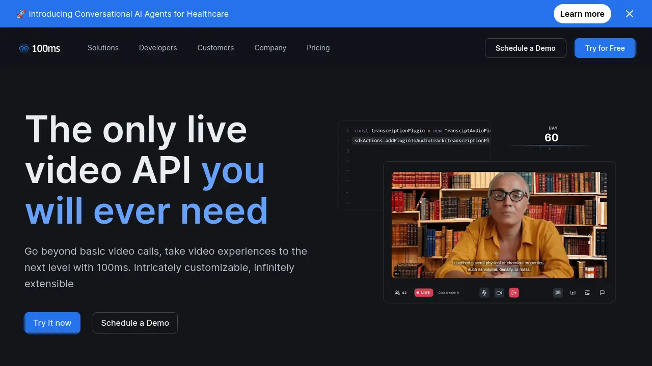 Screenshot of 100ms