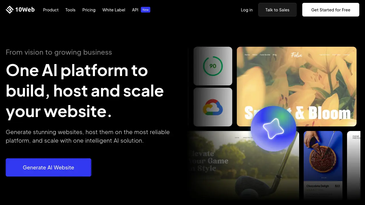 Screenshot of 10Web