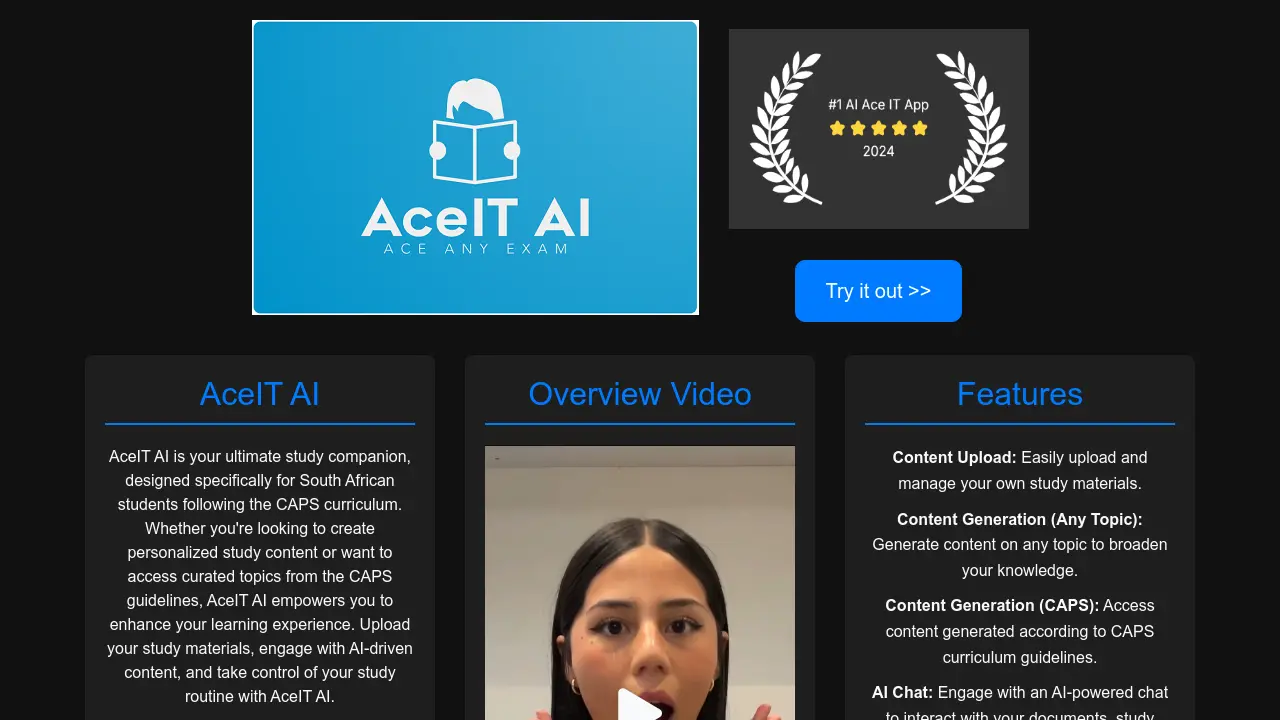 Screenshot of AceIT AI