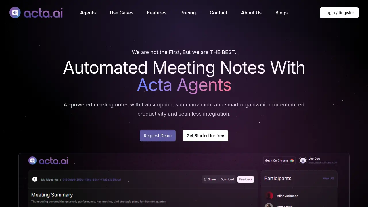 Screenshot of Acta Ai
