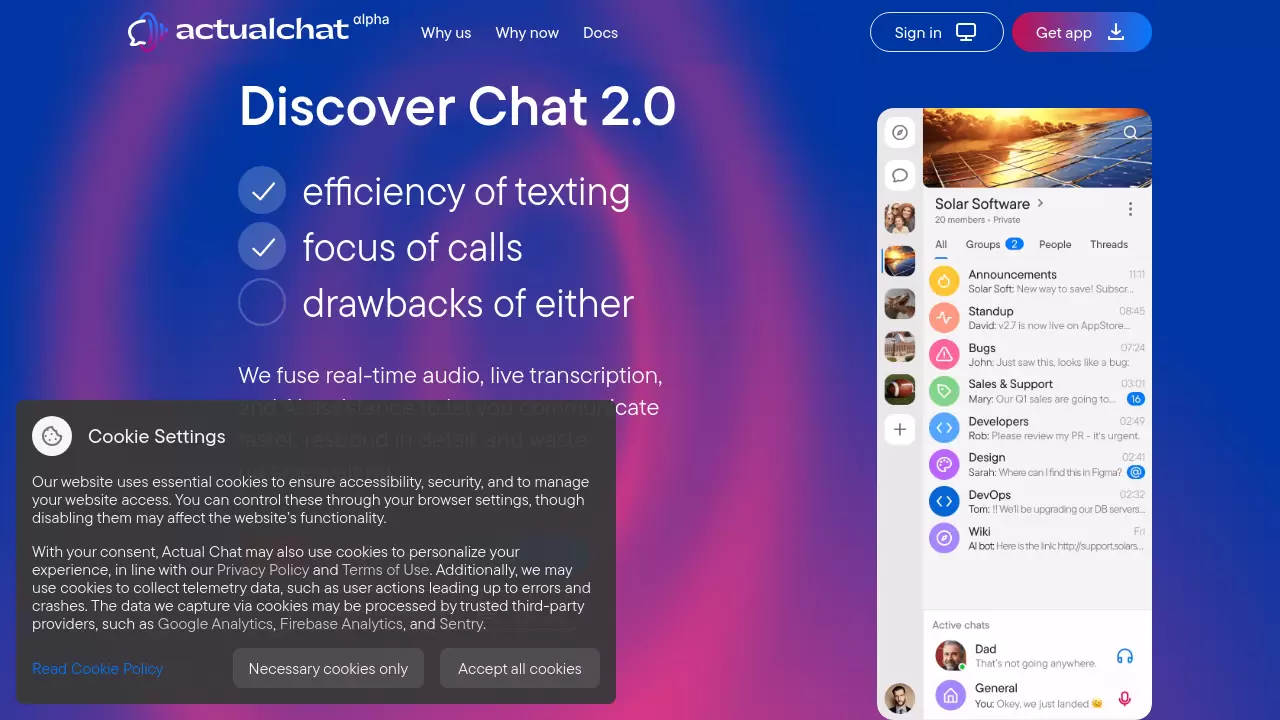 Screenshot of Actual Chat