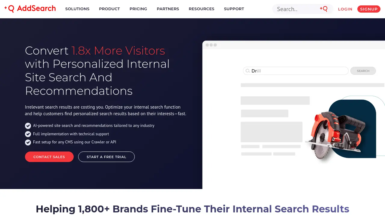 Screenshot of AddSearch