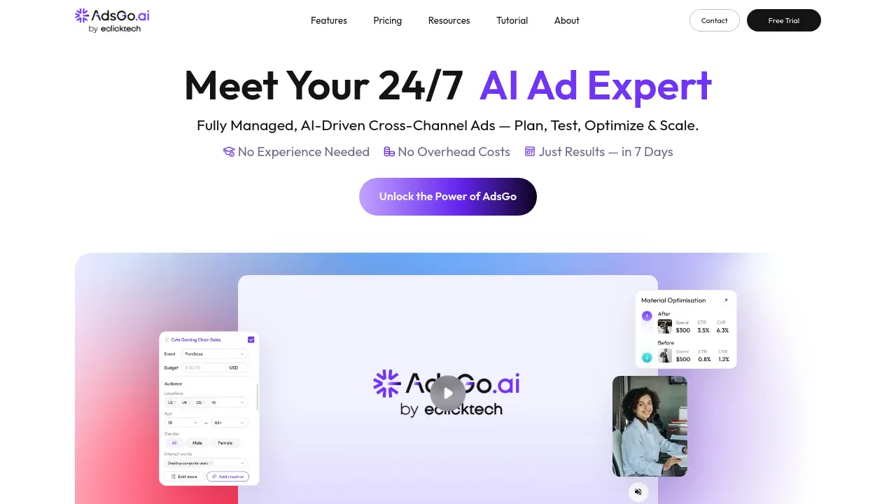 Screenshot of AdsGo AI