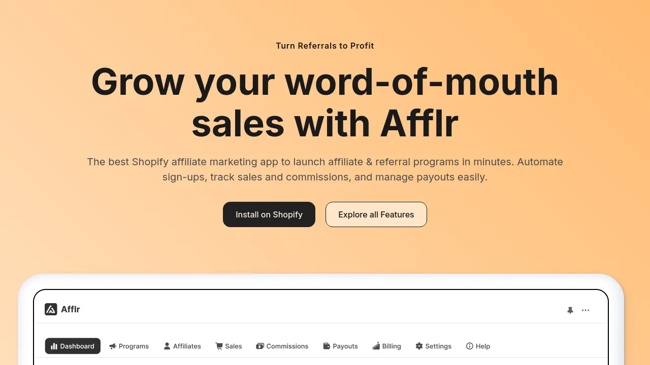 Screenshot of Afflr