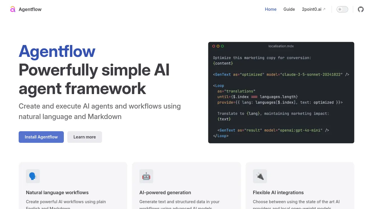 Screenshot of Agentflow