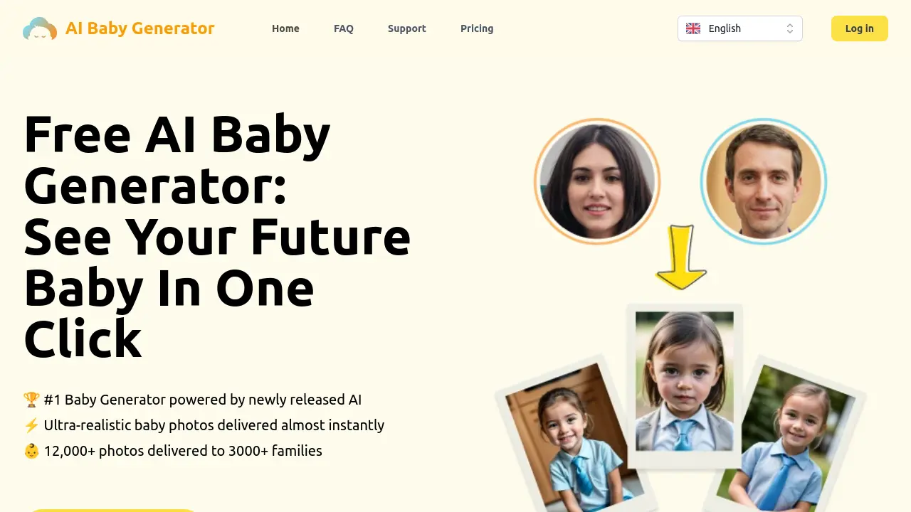 Screenshot of AI Baby Generator