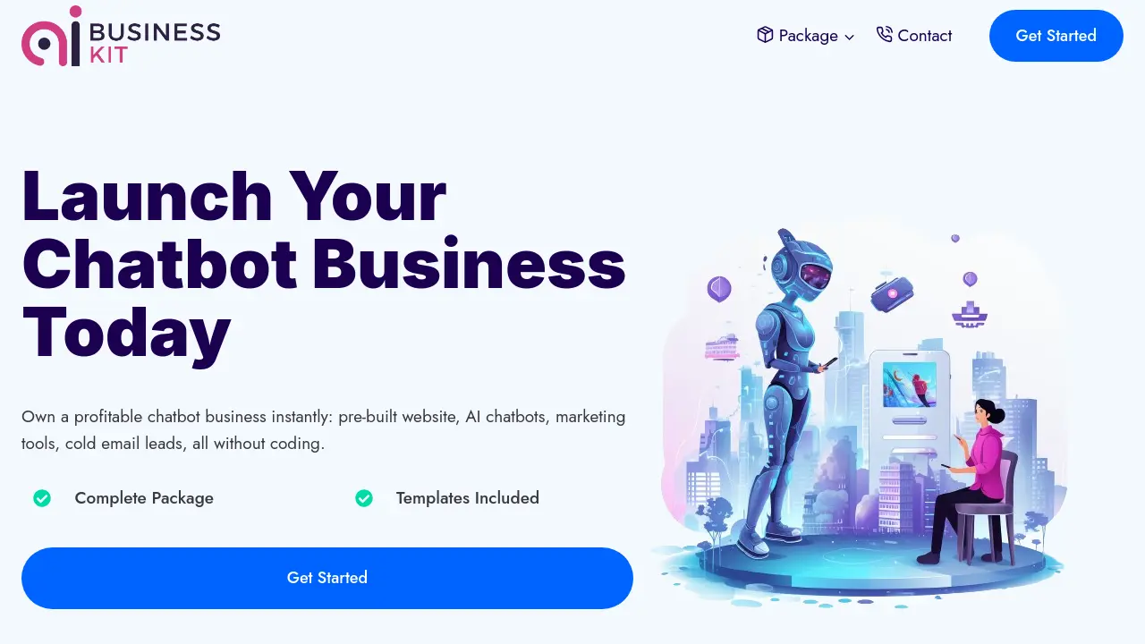 Screenshot of AI Chatbot Business in a Box
