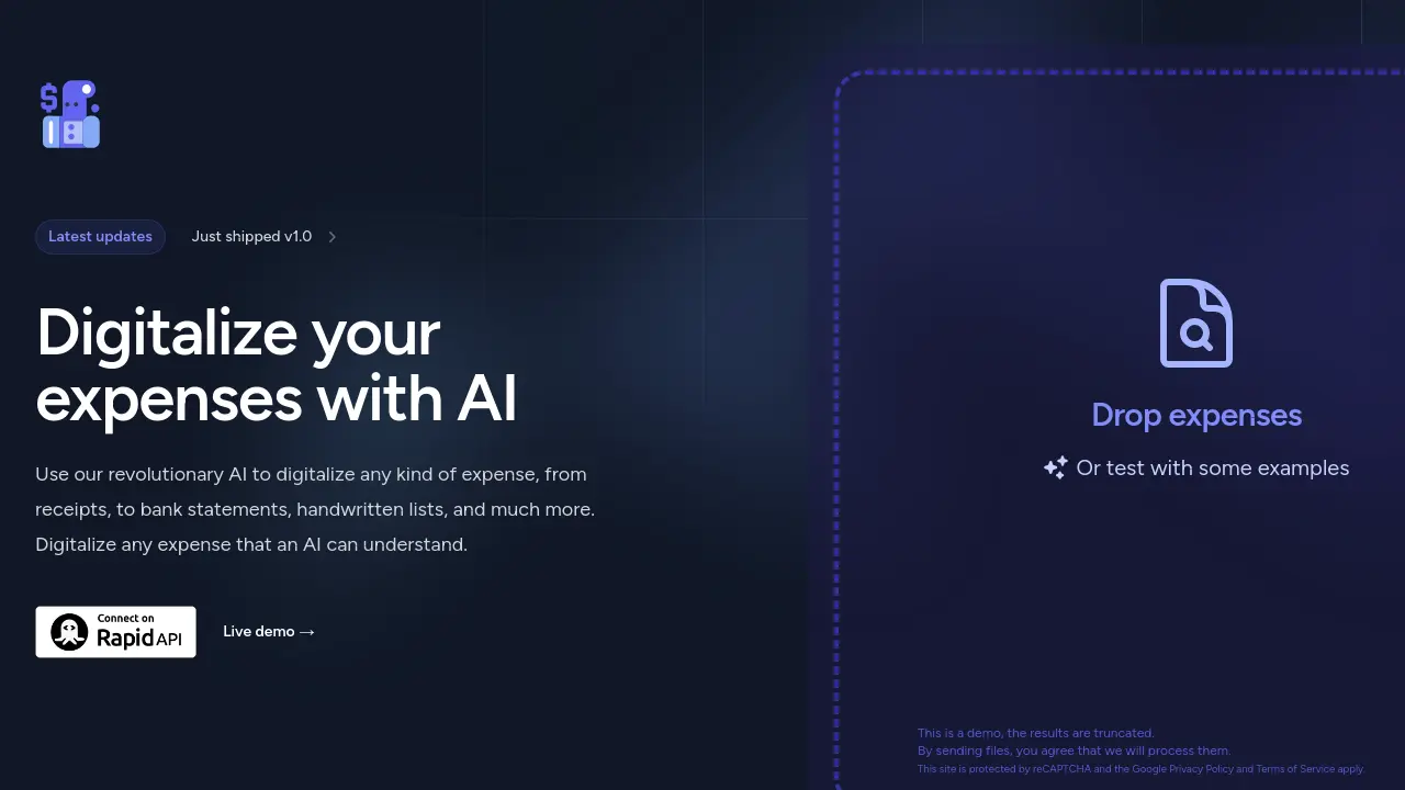 Screenshot of AI Finance OCR