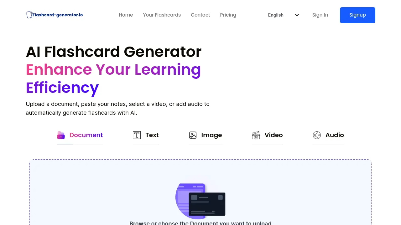 Screenshot of AI Flashcard Generator
