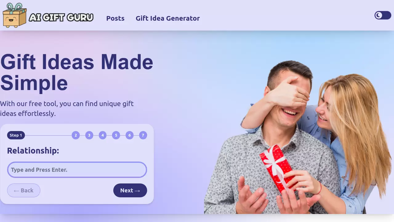 Screenshot of AI Gift Guru