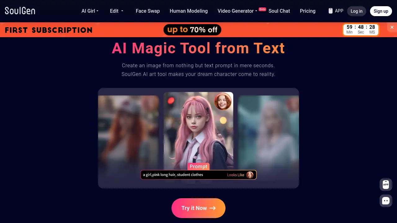 Screenshot of AI GirlDreamTwin Girl