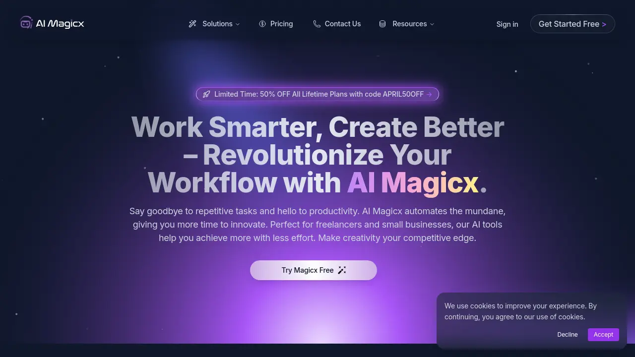 Screenshot of AI Magicx