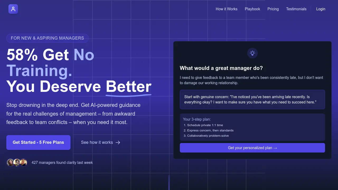 Screenshot of AI Manager Coach