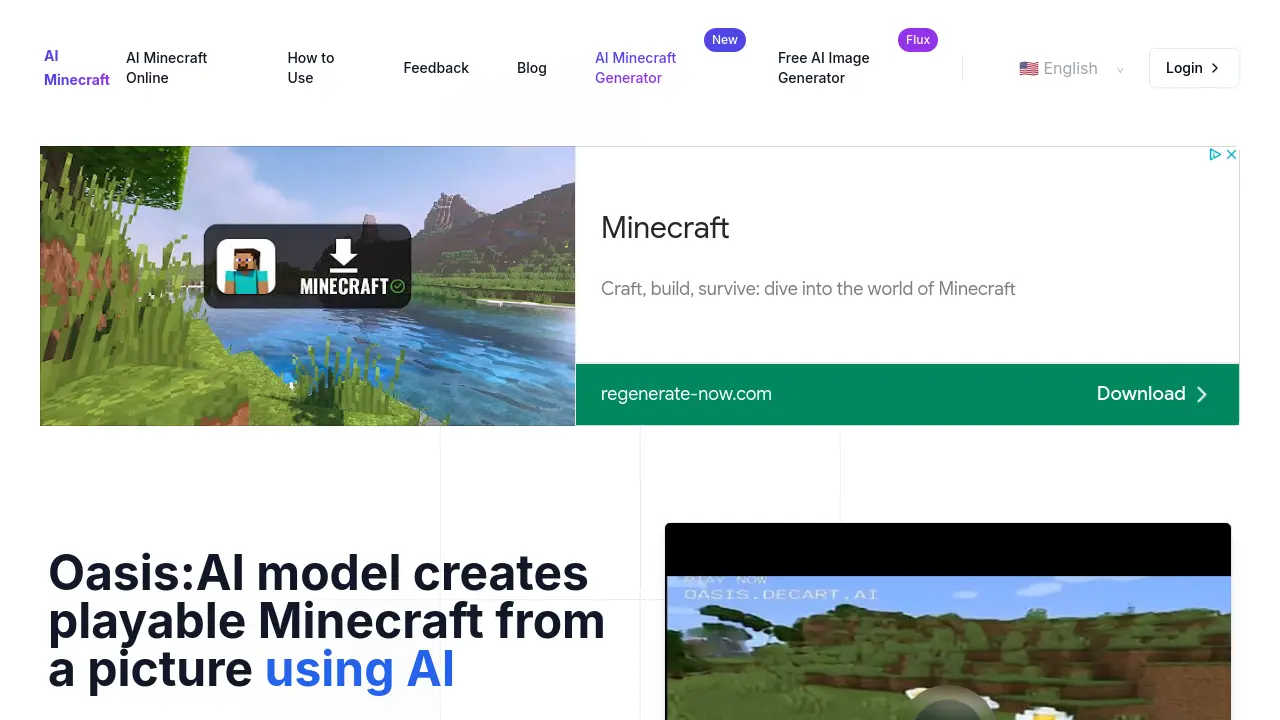 Screenshot of AI Minecraft
