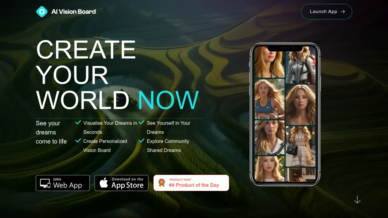 Screenshot of AI VisionBoard