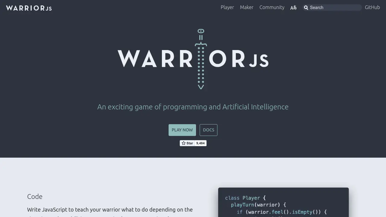 Screenshot of AI Warrior Game