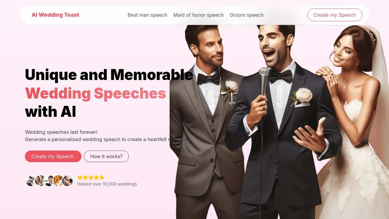 Screenshot of AI Wedding Toast