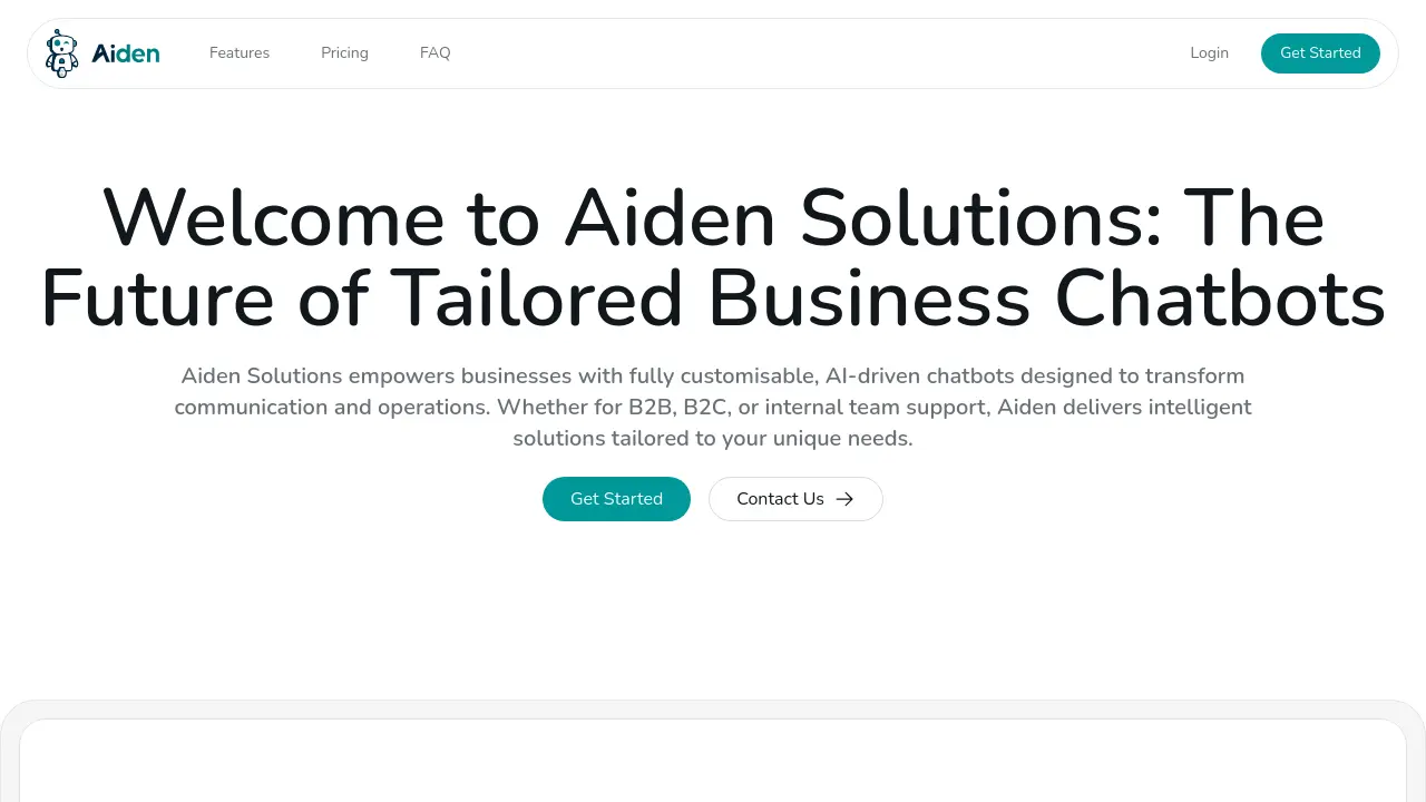 Screenshot of Aiden Solutions