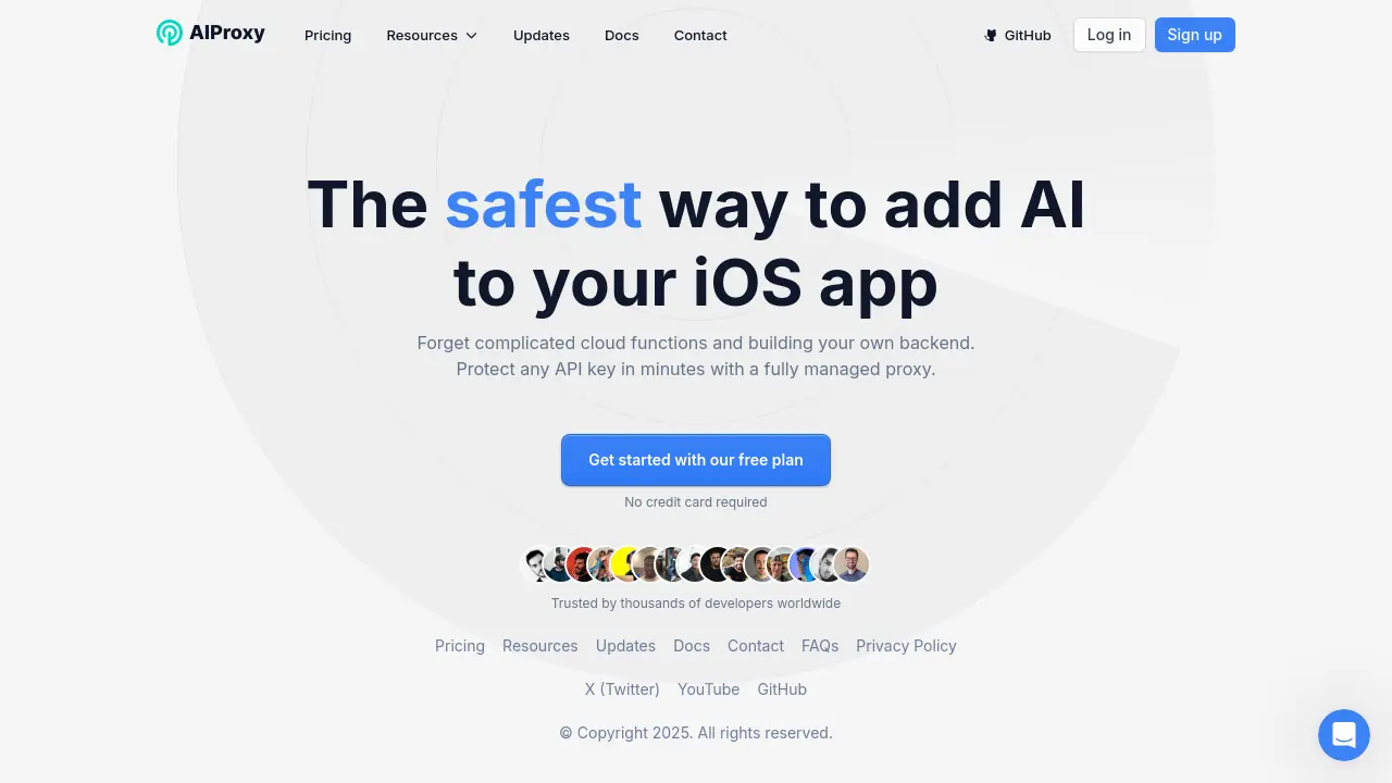 Screenshot of AIProxy