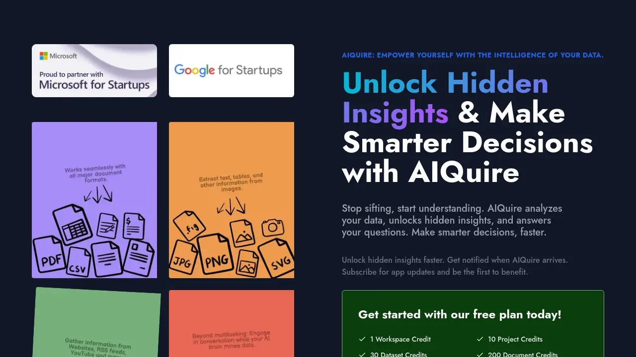 Screenshot of AIQuire