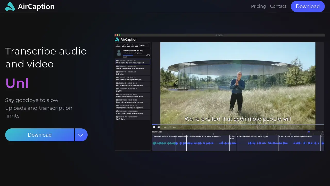 Screenshot of AirCaption