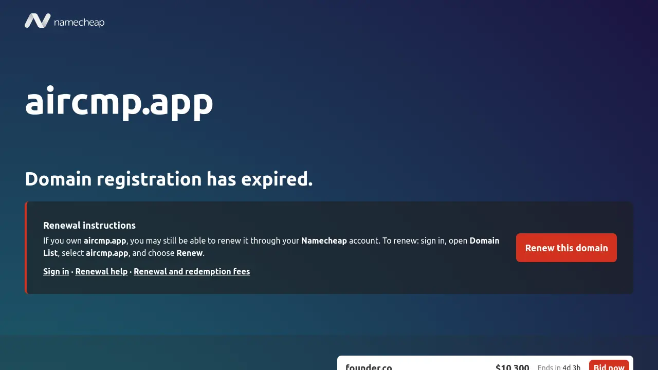 Screenshot of AirCMP