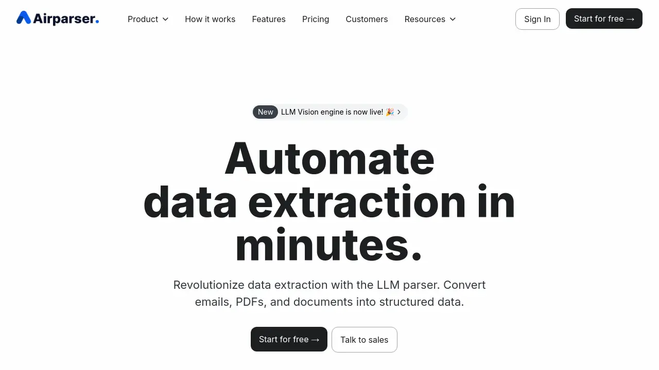 Screenshot of Airparser