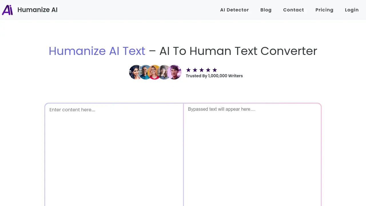 Screenshot of aitohumantext.com