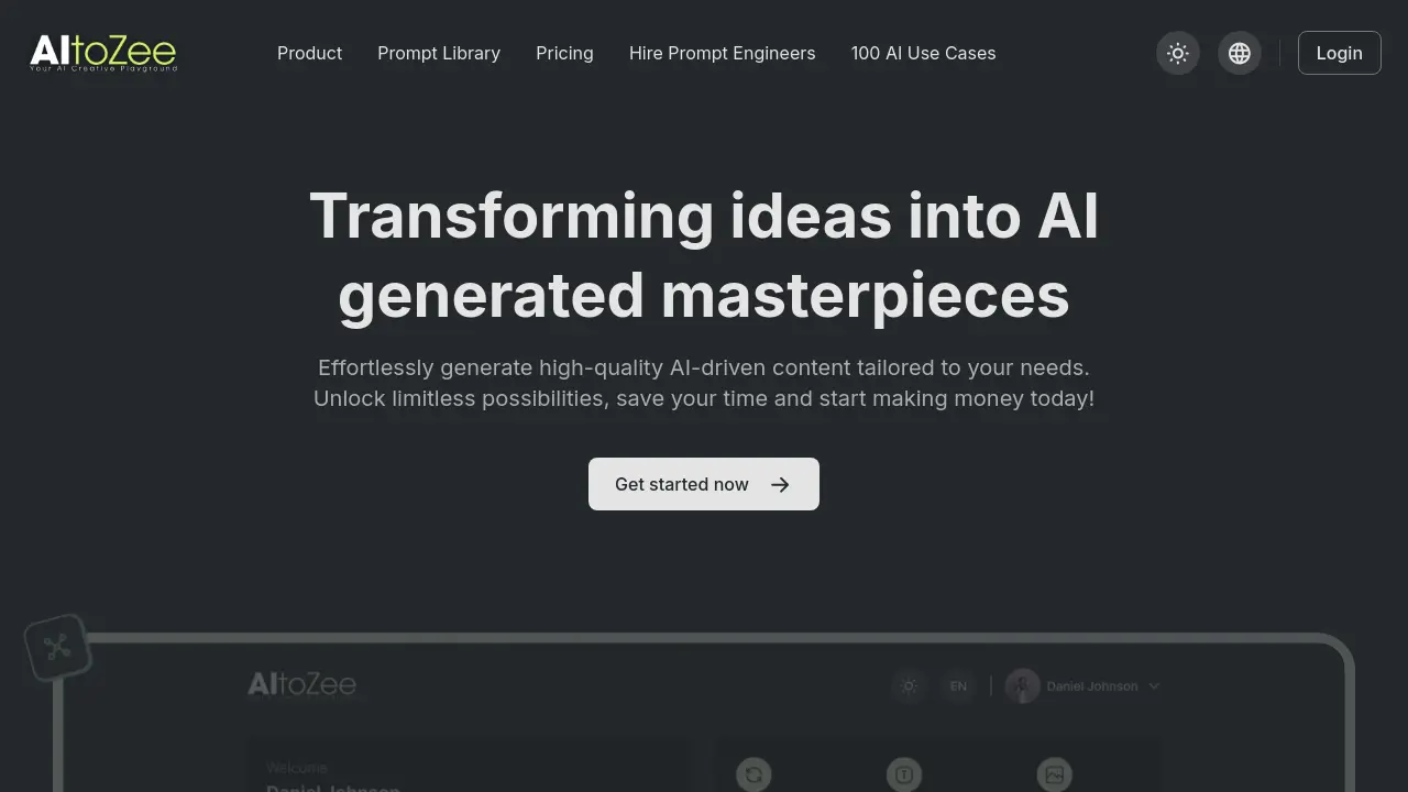 Screenshot of AItoZee