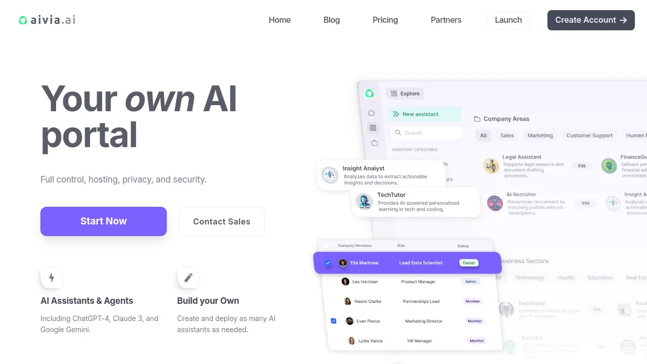 Screenshot of Aivia.ai