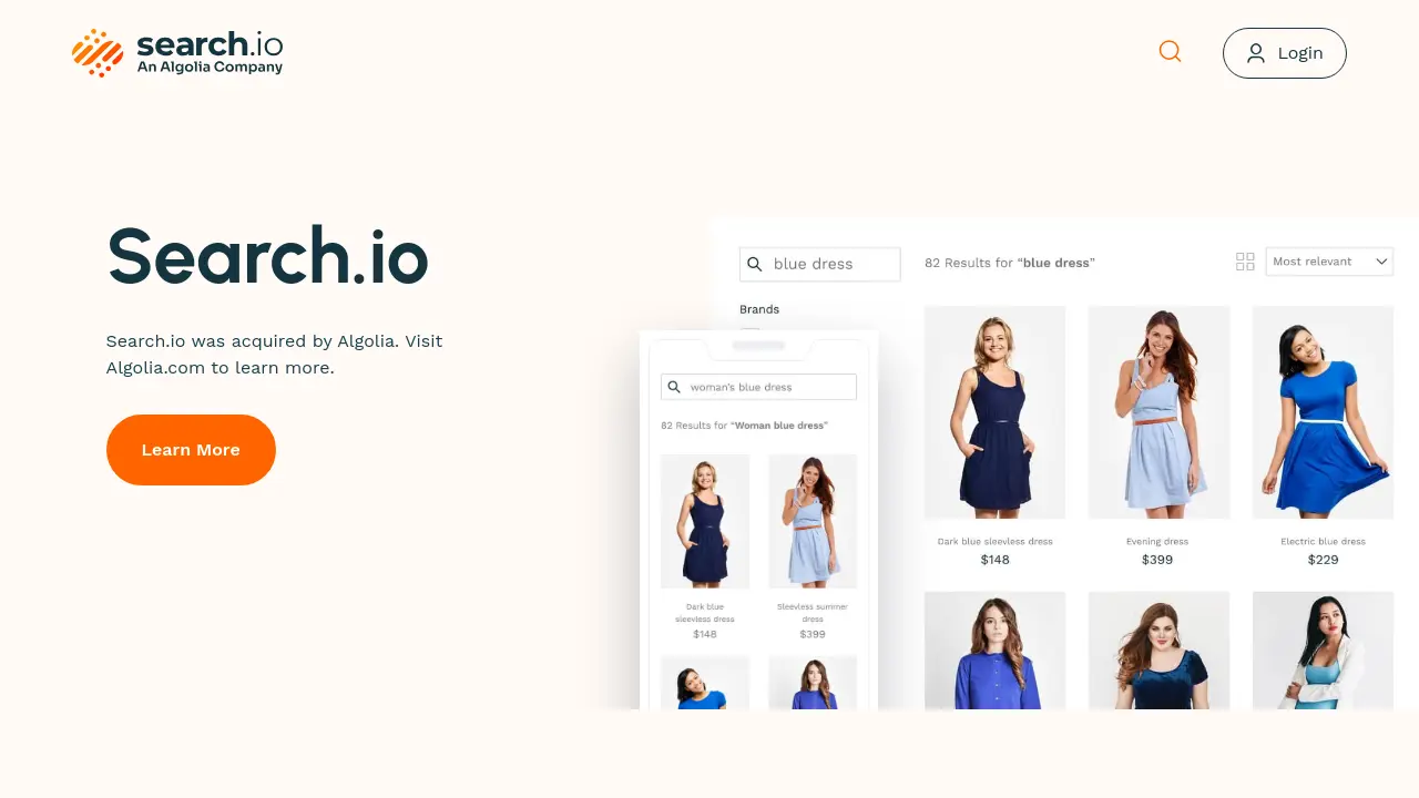 Screenshot of Algolia