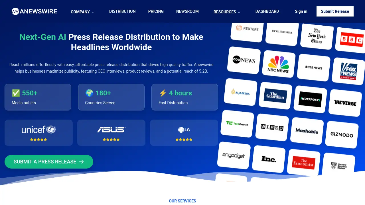 Screenshot of ANewswire