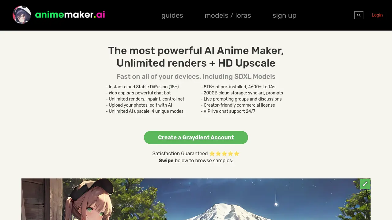 Screenshot of AnimeMaker.ai