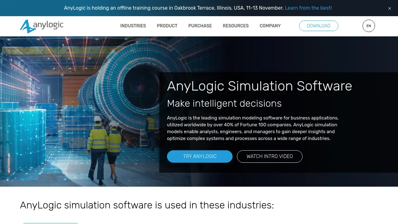 Screenshot of AnyLogic