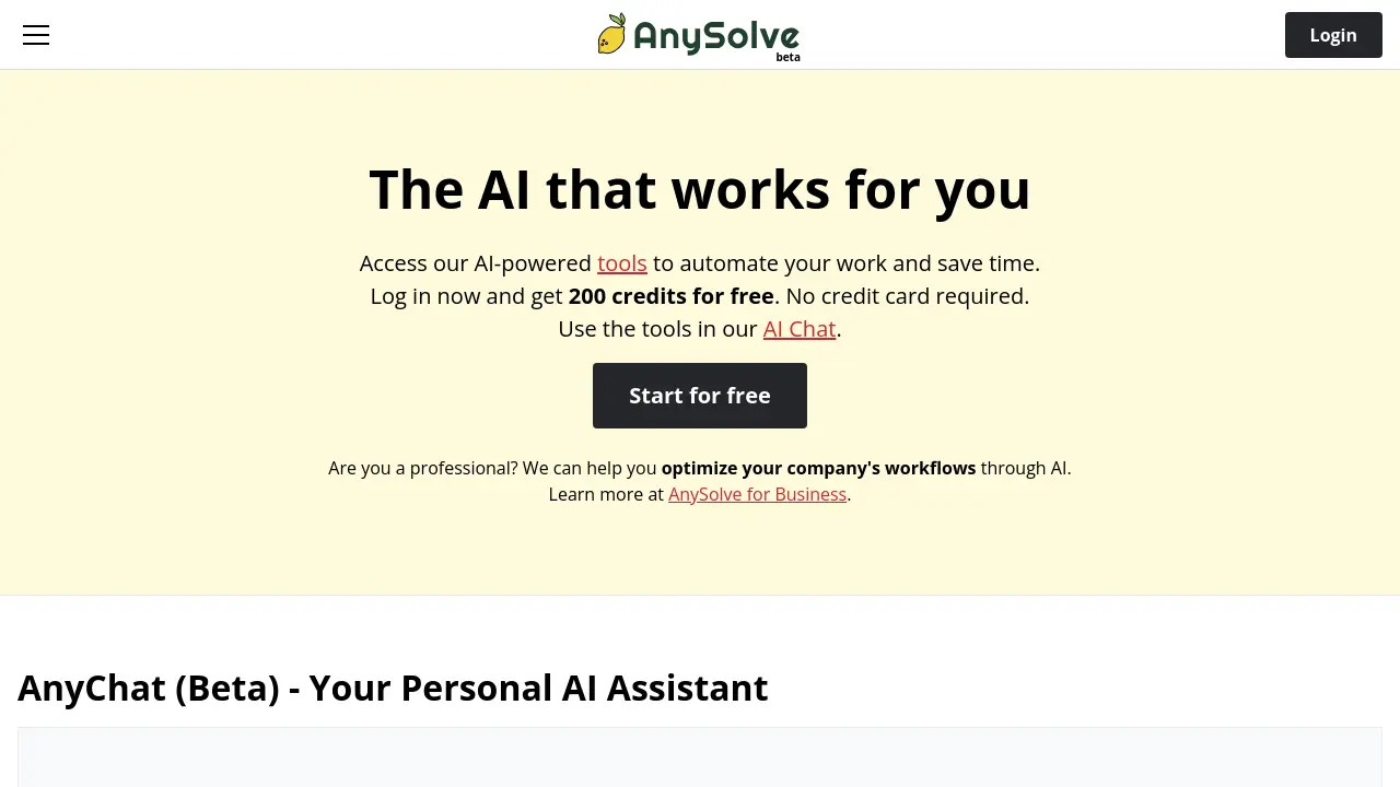 Screenshot of AnySolve