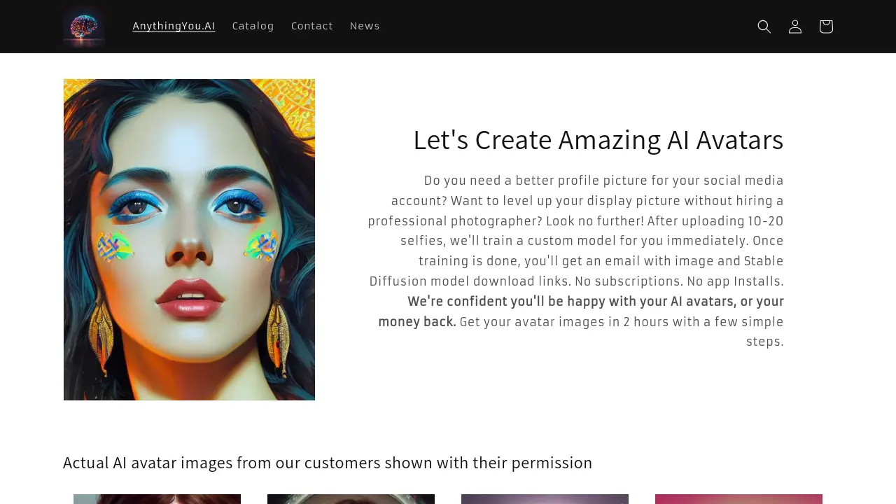Screenshot of AnythingYou.AI