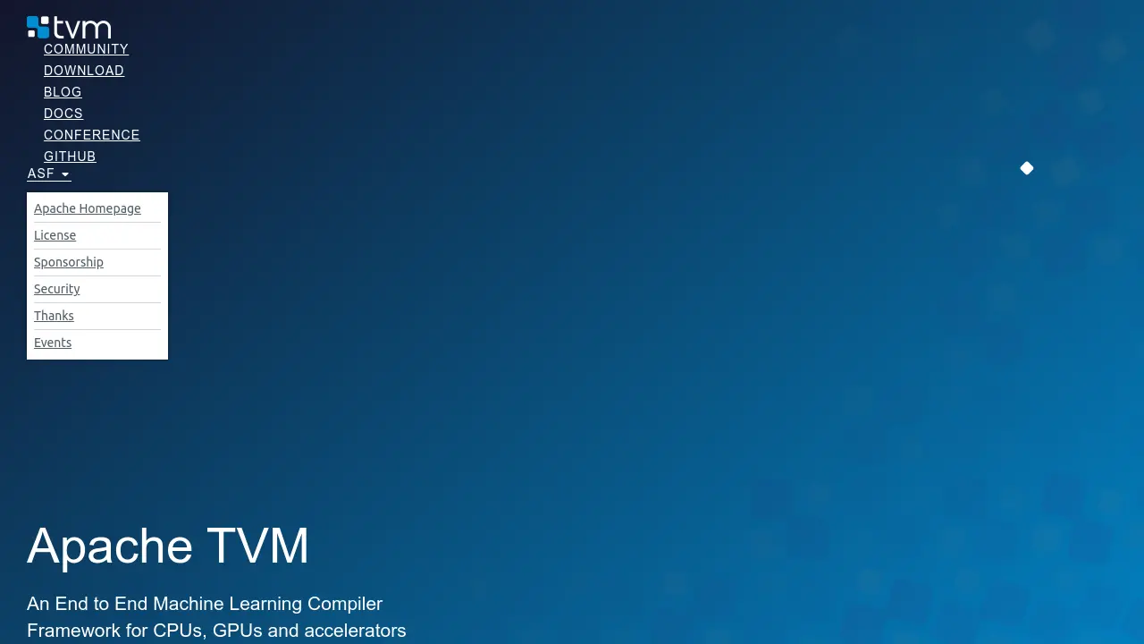 Screenshot of Apache TVM