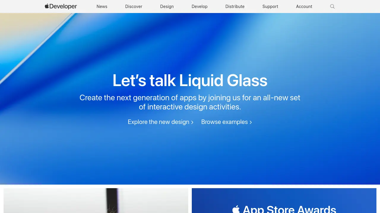 Screenshot of Apple Developer