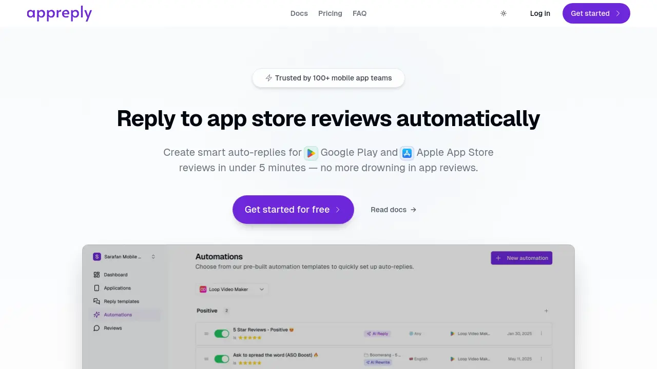 Screenshot of AppReply