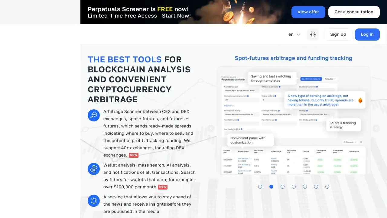Screenshot of ArbitrageScanner.io