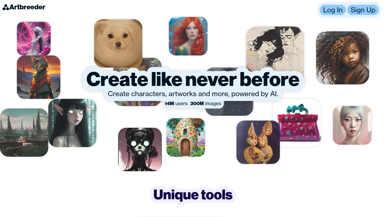 Screenshot of Artbreeder