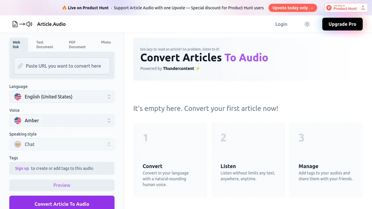 Screenshot of Article.Audio