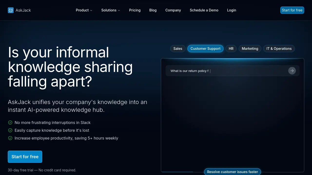 Screenshot of AskJack