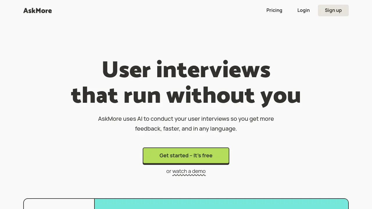 Screenshot of AskMore