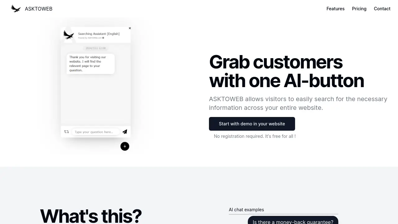 Screenshot of ASKTOWEB