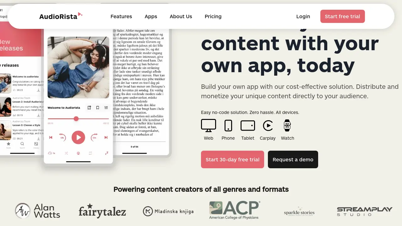 Screenshot of Audiorista