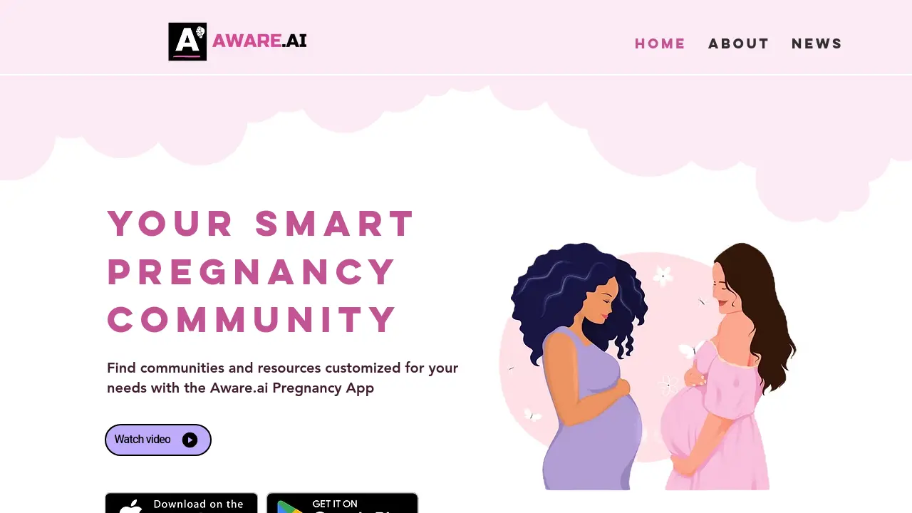 Screenshot of Aware.ai Pregnancy App