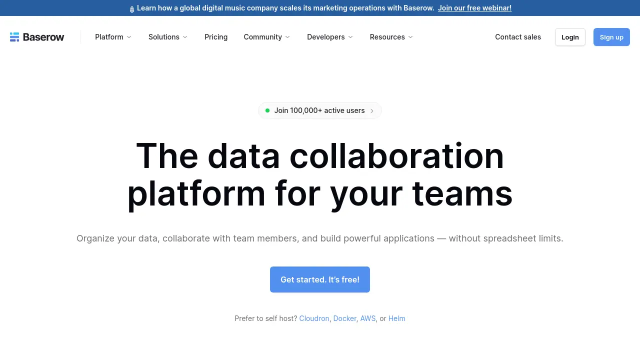 Screenshot of Baserow