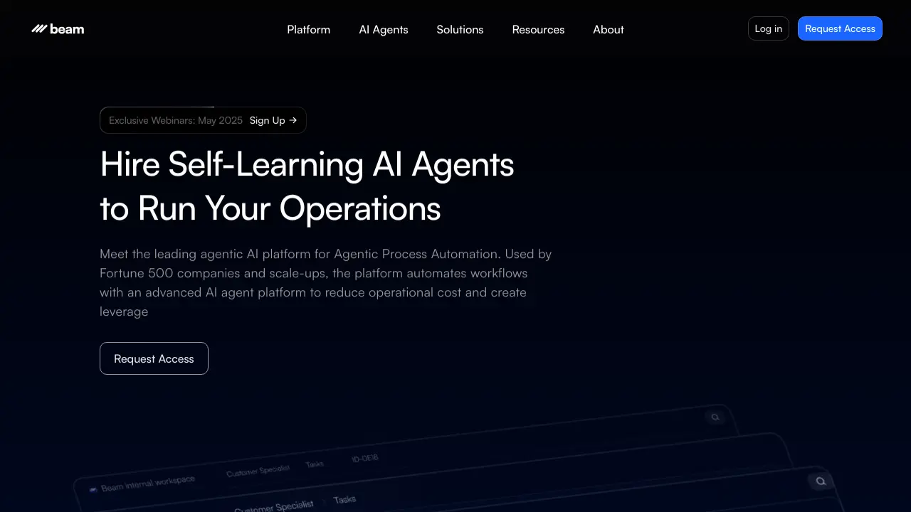 Screenshot of Beam AI