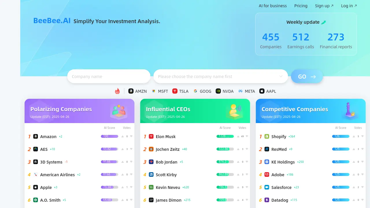 Screenshot of BeeBee.AI